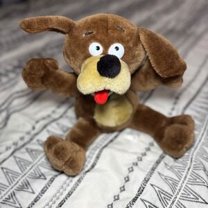 1998 Spice Buddy Brown Talking Dog Plush 14"‎ Metro Toy Stuffed Animal (Read)